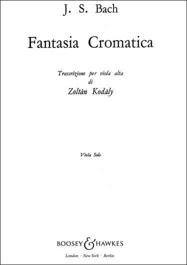Bach - Fantasia Cromatica for Solo Viola (B&H)