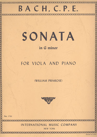 Bach C.P.E. - Viola Sonata in G minor (INT)