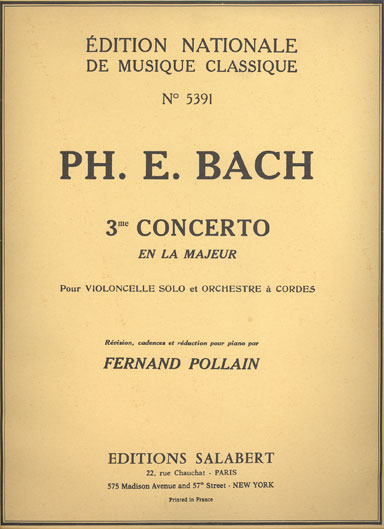 Bach C.P.E - Cello Concerto No.3 in A major (SAL)