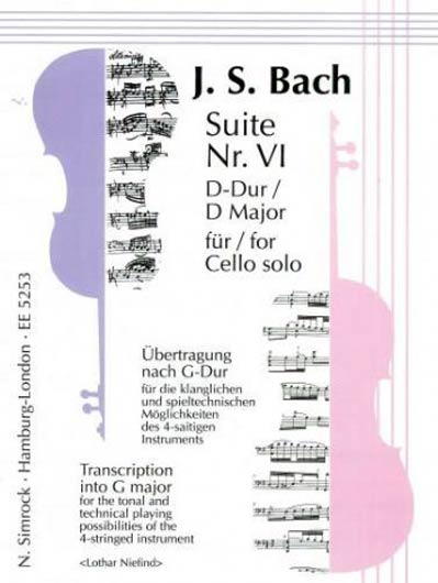 Bach - Suite No. 6 in D Major for Cello Solo, BWV 1007 (SIM)