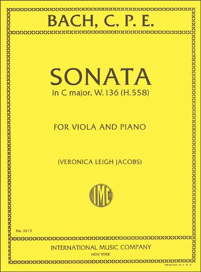 Bach C.P.E. - Viola Sonata in C major, W. 136 (INT)