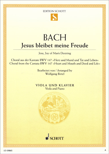Bach - Jesu, Joy of Man's Desiring for Viola and Piano (SCHOTT)