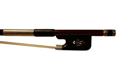 Brazilian Pernambuco Silver Mounted Viola Bow - Horn Frog
