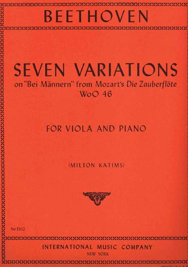 Beethoven - Seven Variations on "Bei Männern" for Viola (INT)