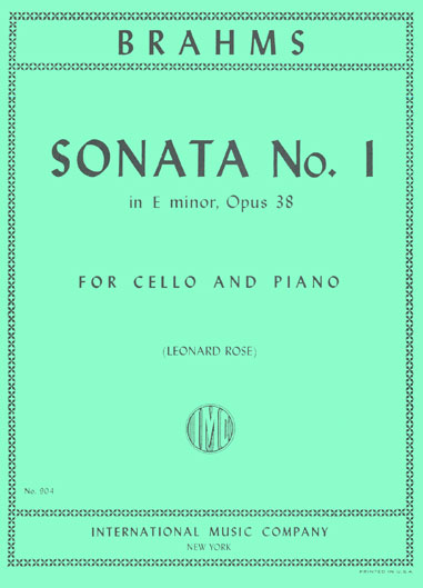 Brahms - Cello Sonata in No.1 in E minor, Op. 38 (INT)