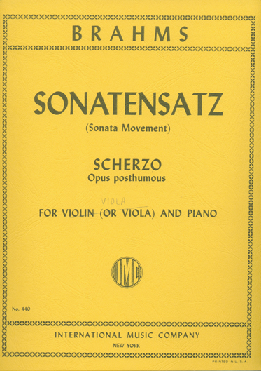 Brahms - Sonata Movement - Scherzo for Violin or Viola (INT)