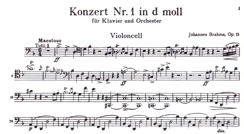 Brahms - Piano Concerto No.2, Op.83 - Cello Part (KAL)