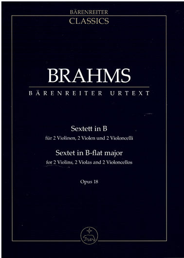 Brahms - String Sextet in B flat major, Op. 18 Study Score (BAR)