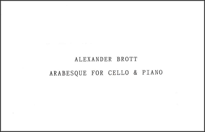 Brott - Arabesque for Cello and Piano