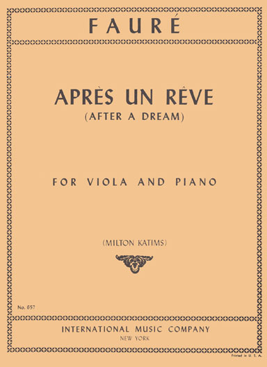 Faure - Après un Rêve for Viola and Piano (INT)