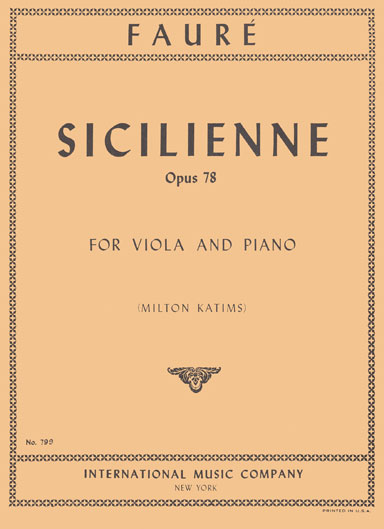 Faure - Sicilienne Op. 78 for Viola and Piano (INT)