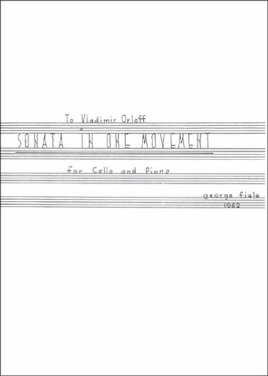 Sonata in One Movement for Cello and Piano