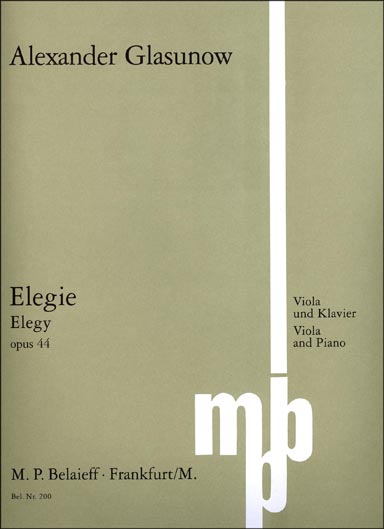 Glazunov - Elegie in G Minor Op. 44 for Viola and Piano (BELA)
