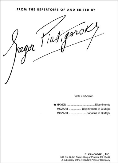 Haydn - Divertimento in D for Viola & Piano (PRESS)