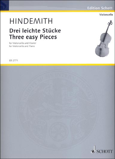 Hindemith - Three Easy Pieces for Cello (SCHOTT)