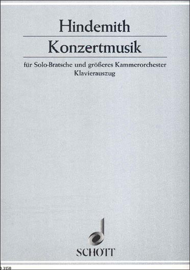 Hindemith - Konzertmusik Op. 48 for Viola and Piano (SCHOTT)