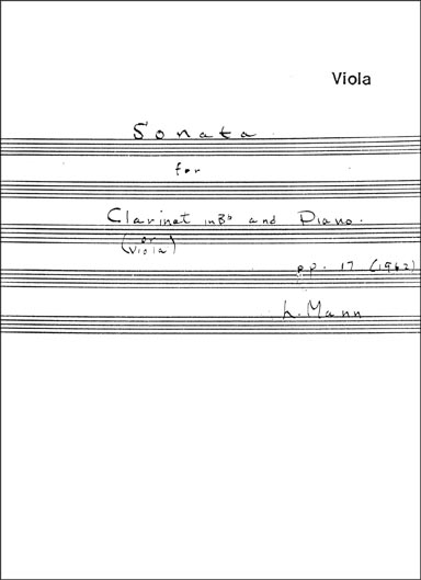 Mann - Sonata for Viola and Piano