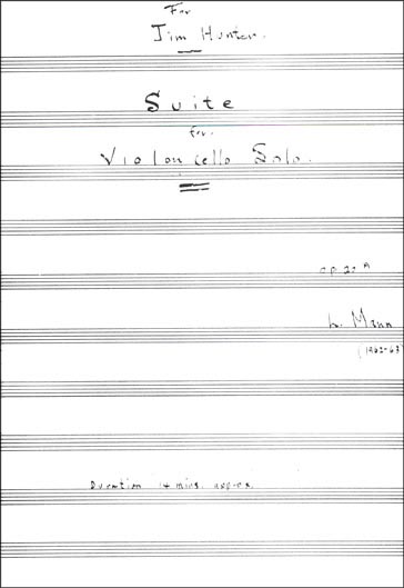 Suite for Violoncello Solo