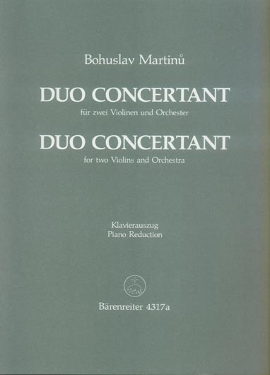 Martinu - Duo Concertant For Two Violins And Orchestra