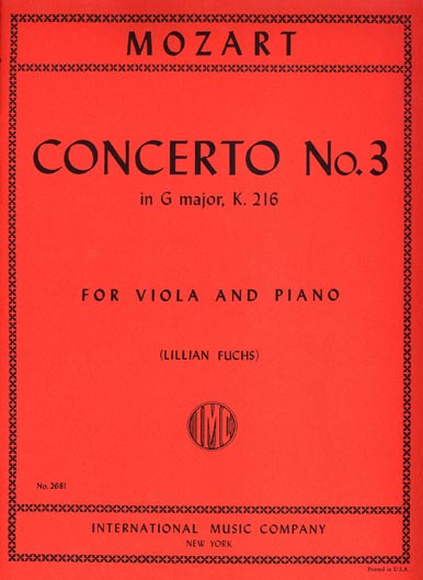 Mozart - Violin Concerto No. 3 in G major, K. 216 (Viola trans.)