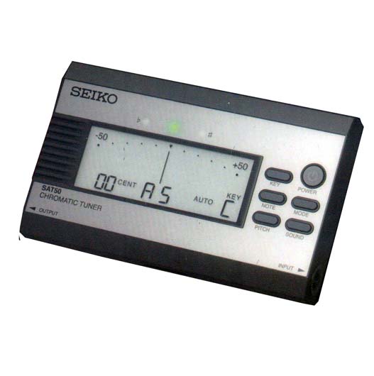 Seiko SAT50EX Chromatic Tuner - Chrome/Black