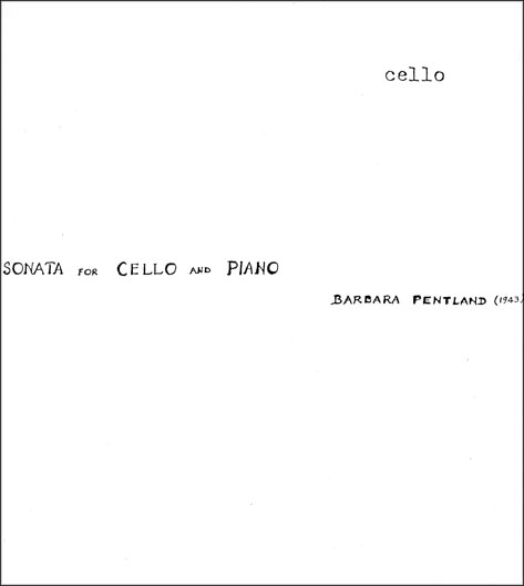 Pentland - Sonata for Cello and Piano