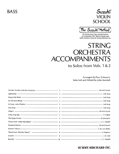 String Orchestra Accompaniments - Bass Part