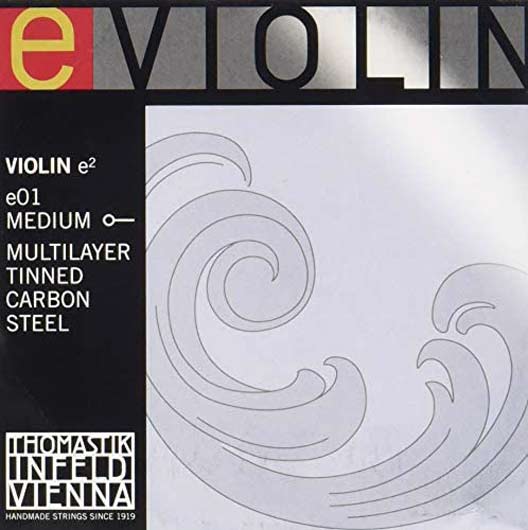 Violin E Carbon Steel/Tin, Ball and Loop (e01) - medium - 4/4