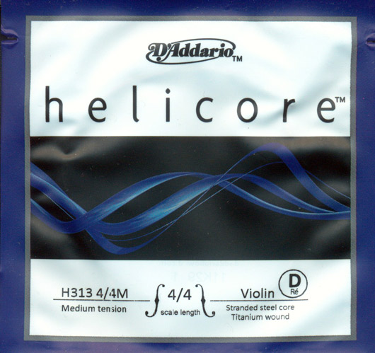 Helicore Violin D String - medium (Straight) - 4/4