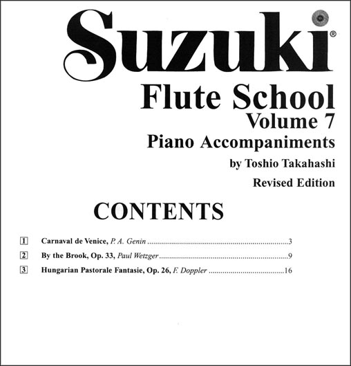 Suzuki Flute School - Volume 7 - Piano Accompaniment - Book