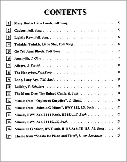 Suzuki - Ensembles for Flute - Volume 1 - Book
