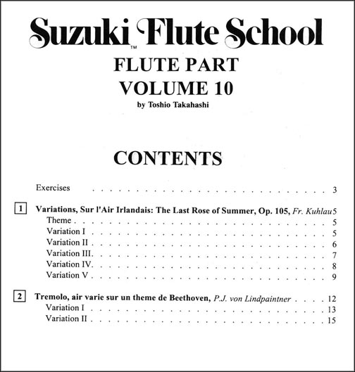 Suzuki Flute School - Volume 10 - Flute Part - Book