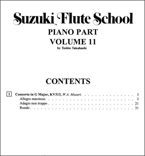 Suzuki Flute School - Volume 11 - Piano Accompaniment - Book