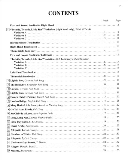 Suzuki Piano School - Volume 1 - Book and CD