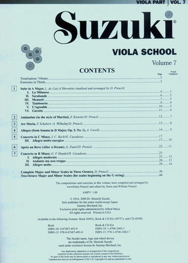 Suzuki Viola School - Volume 7 - Viola Part - Book and CD