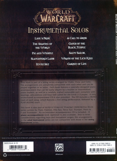 World Of Warcraft Instrumental Solos, Cello/Piano/CD