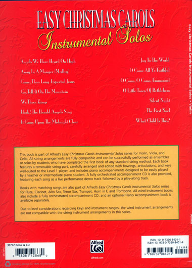 Easy Christmas Carols: Instrumental Solos - Violin/CD
