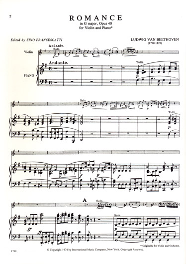 Beethoven - Romances for Violin Op. 40, 50 (INT)