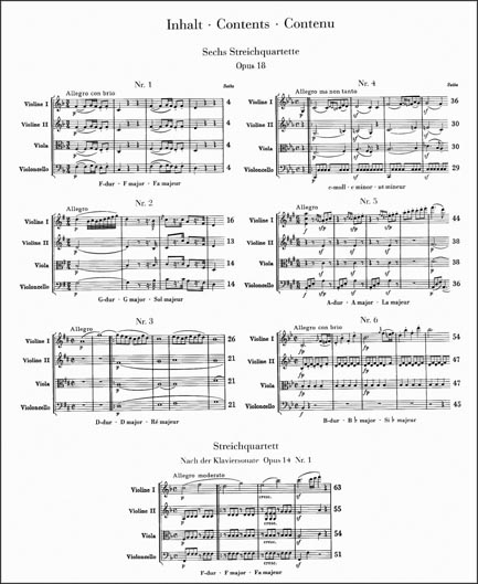 Beethoven - String Quartets, Op. 18; Piano Sonata, Op. 14 No. 1