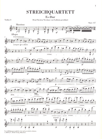 Beethoven - String Quartet in E flat major, Op. 127 (HEN)