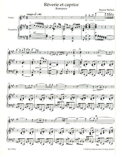 Reverie and Caprice, Romance for Violin and Piano