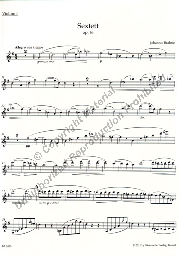 Brahms - String Sextet in G Major, Op. 36 (BAR)