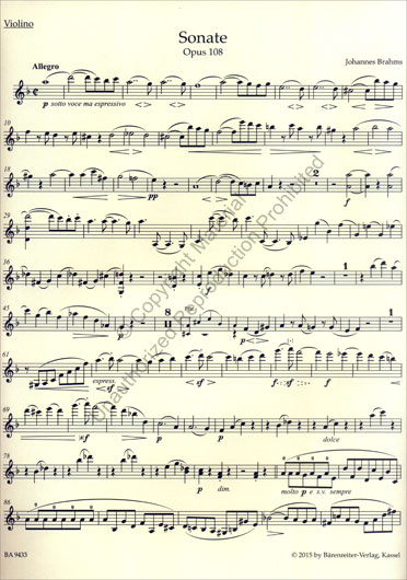 Brahms - Violin Sonata No. 3 in D minor, Op. 108 (BAR)