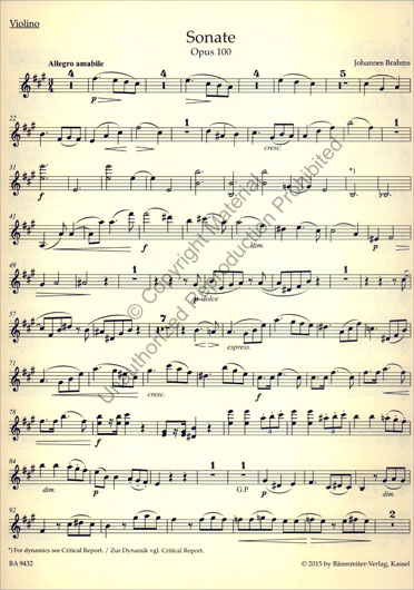 Brahms - Violin Sonata No. 2 in A major, Op. 100 (BAR)