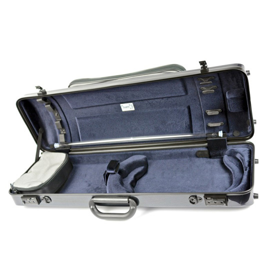 Bam Hightech Oblong Violin Case - Carbon Look - With Pocket