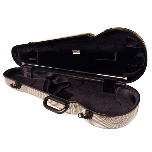 Bam Hightech Contoured Viola Case - Silver Carbon Look