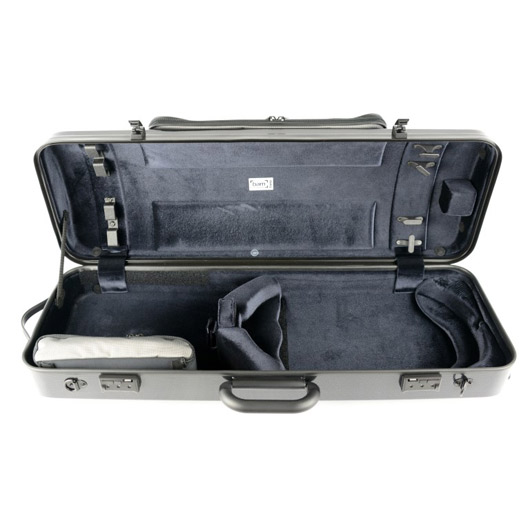 Bam Hightech Oblong Viola Case - Silver Carbon Look- With Pocket