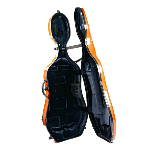 Bam Newtech Cello Case - Terracotta, with wheels