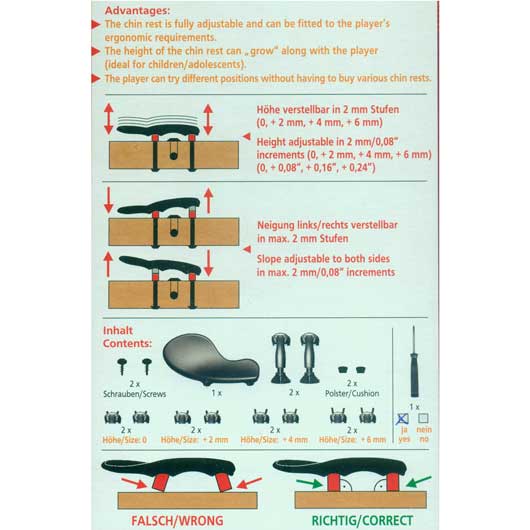 Wittner Zuerich Violin Centre Chinrest - 4/4