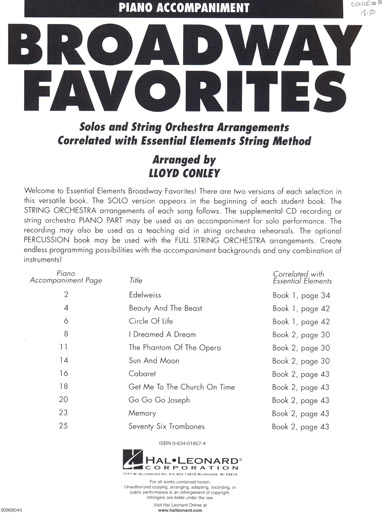Broadway Favorites - Piano Accompaniment